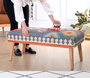 Atelier Del Sofa Banco Azul Algodón Lino Patas Haya 91x46x42 cm Comodidad y Estilo